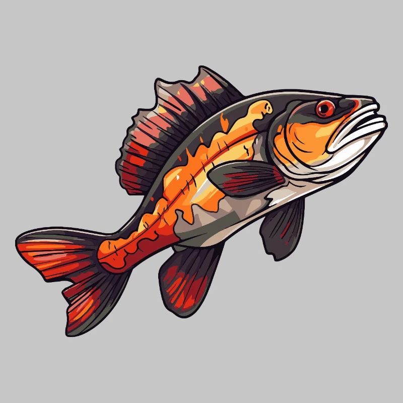 Perch Cartoon Fish