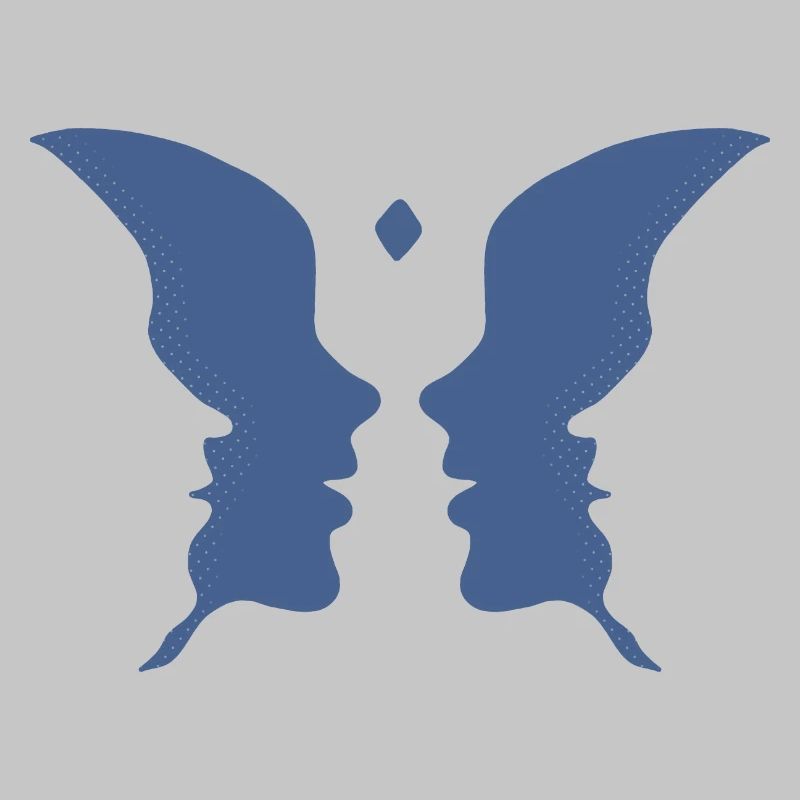 Küssende Gesichter oder ein Schmetterling