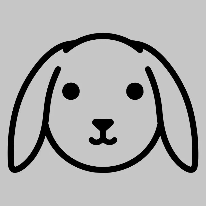 Cute floppy ear bunny rabbit head