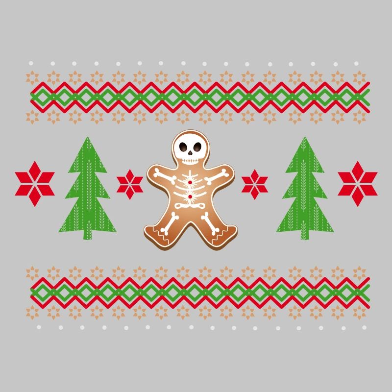 Gingerbread Man Sugar Skull Pattern for Christmas