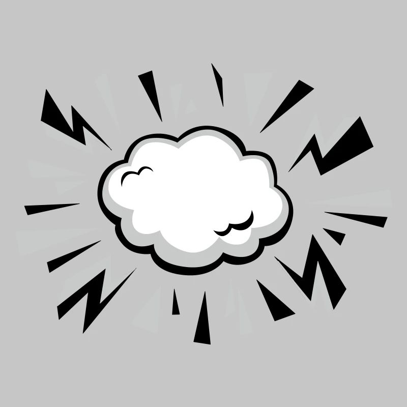 Comic Wolke mit Blitzen