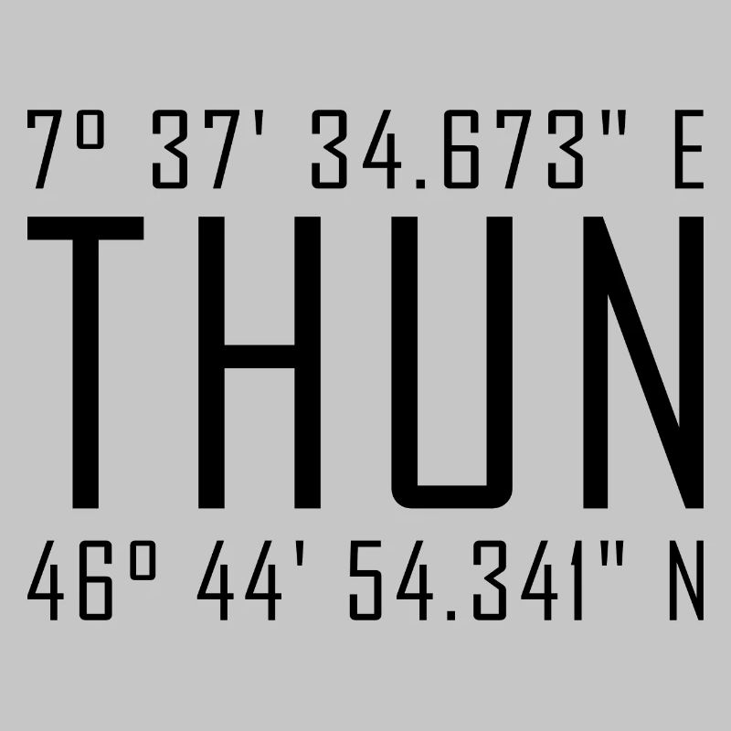 Coordonnées de Thun – Typographie avec référence locale Besch