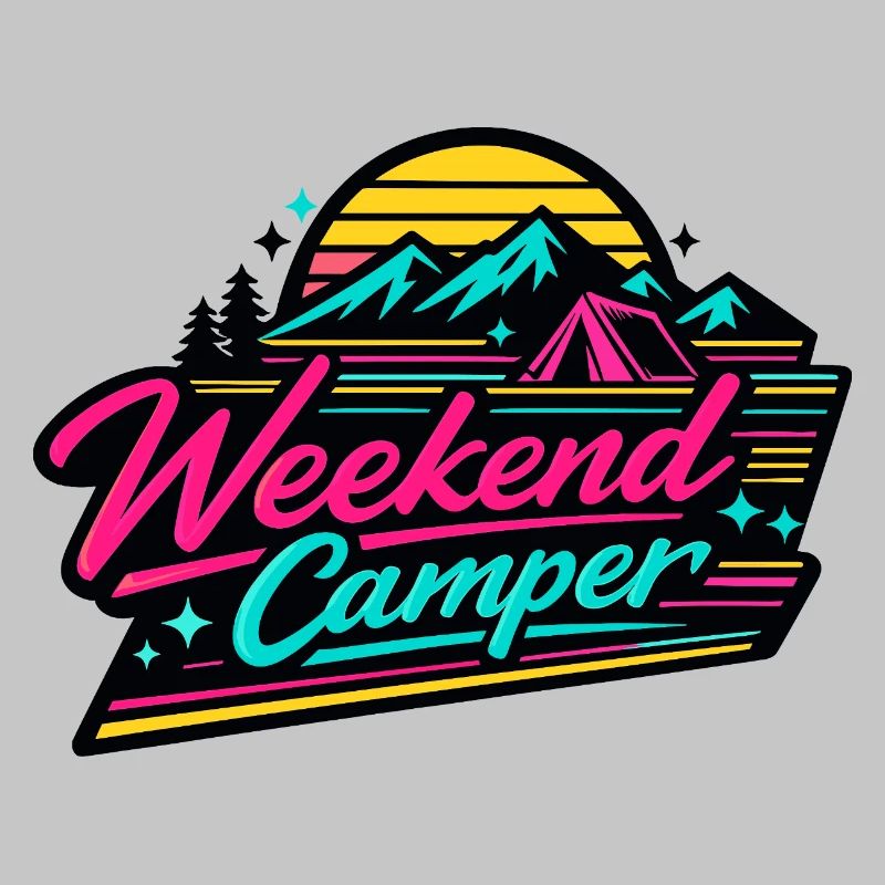 Weekend Camper Neon Skyline