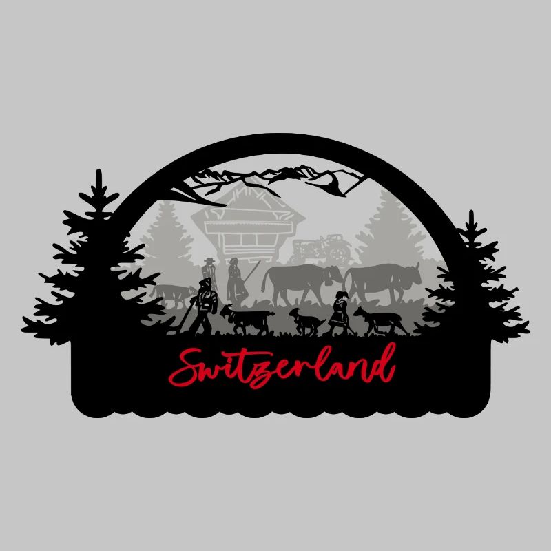 Switzerland Scherenschnitt