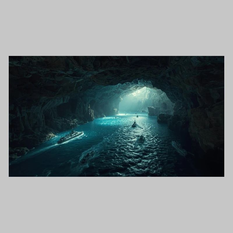 Luminous sea cavern