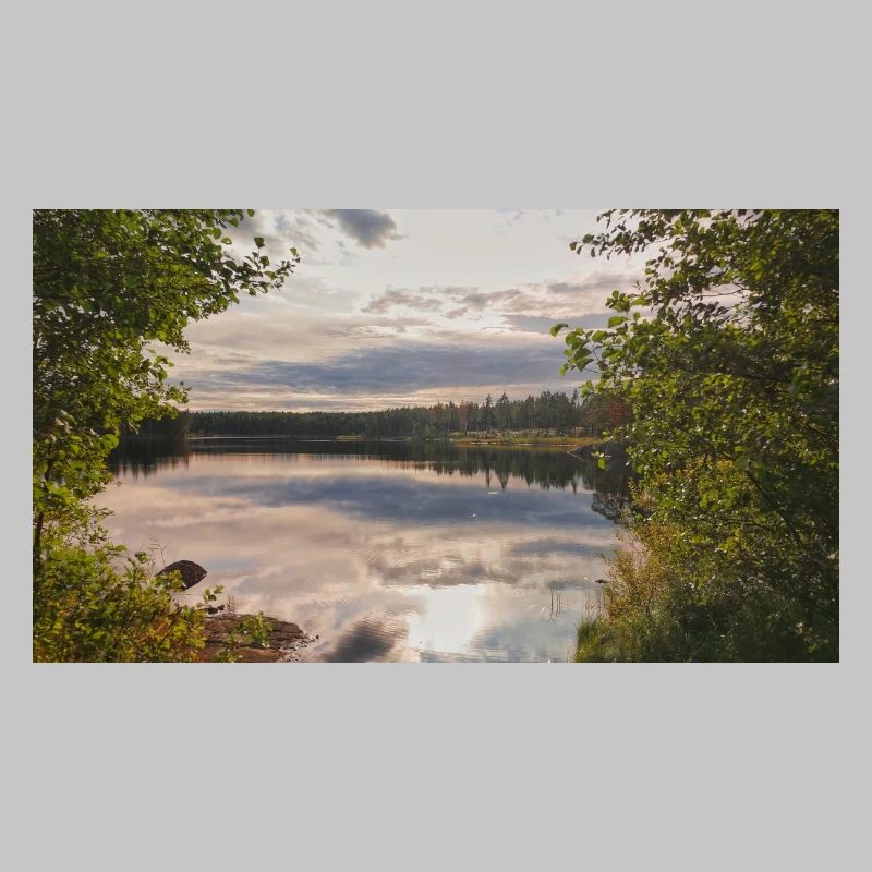 Reflection on the lakeshore: evening rest