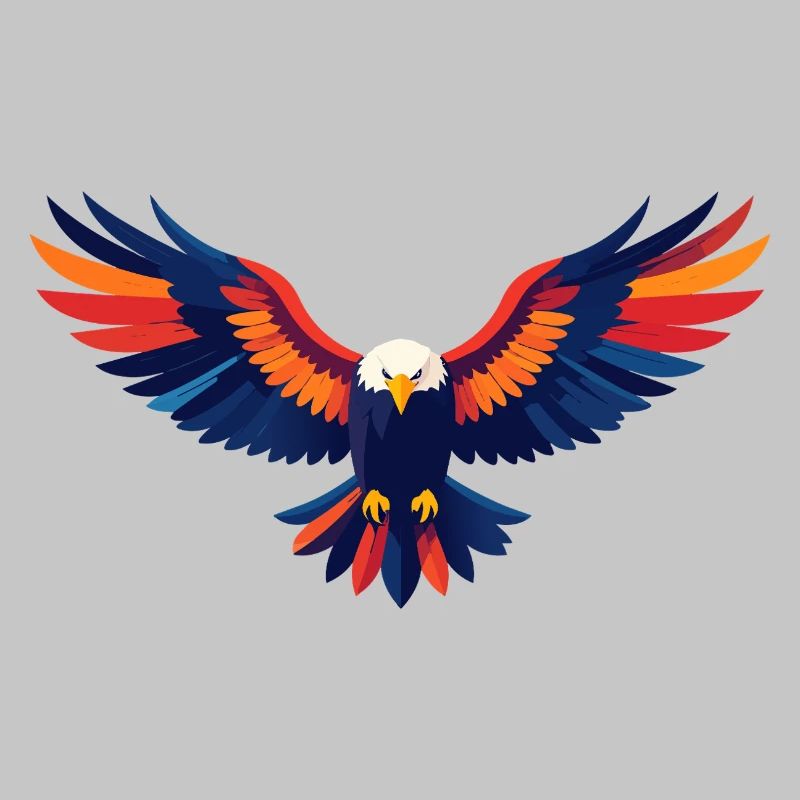 Colorful Eagle Flight Eagle Outstretched Wings Motif