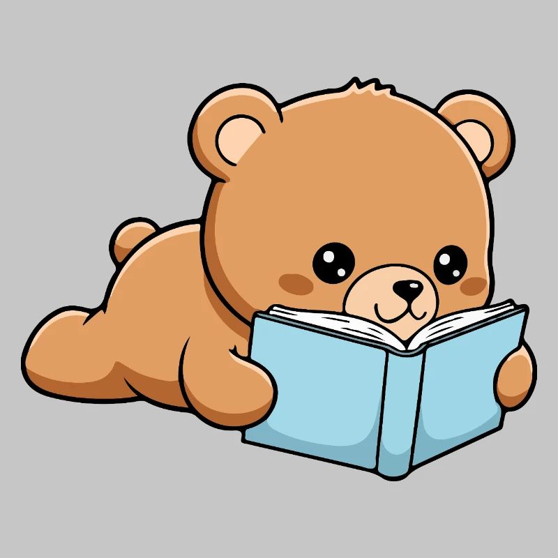 Book Bear Funny Bear reading Book