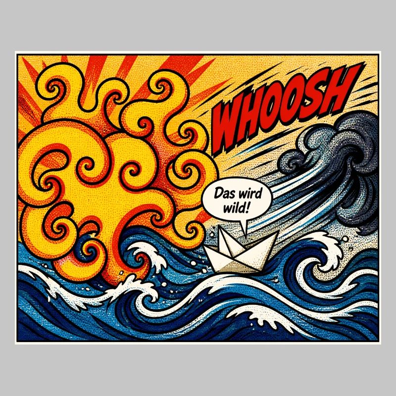 Retro Comic Papierboot - Das wird wild!