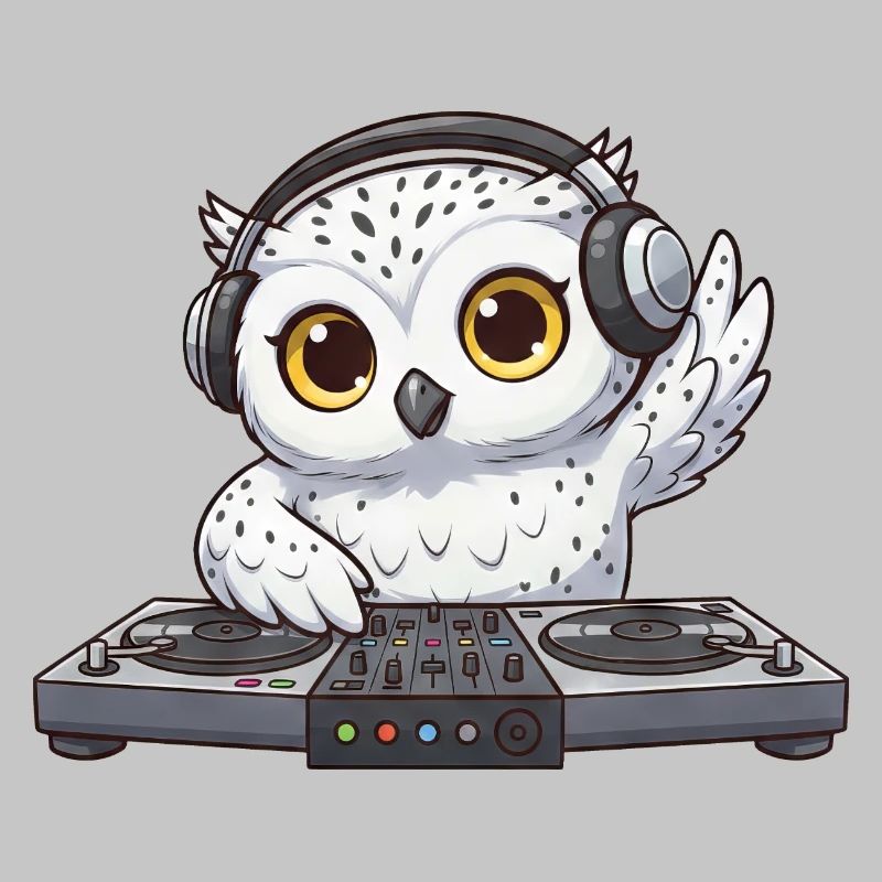 Owl DJ Dancing Techno Disco Electronic Music
