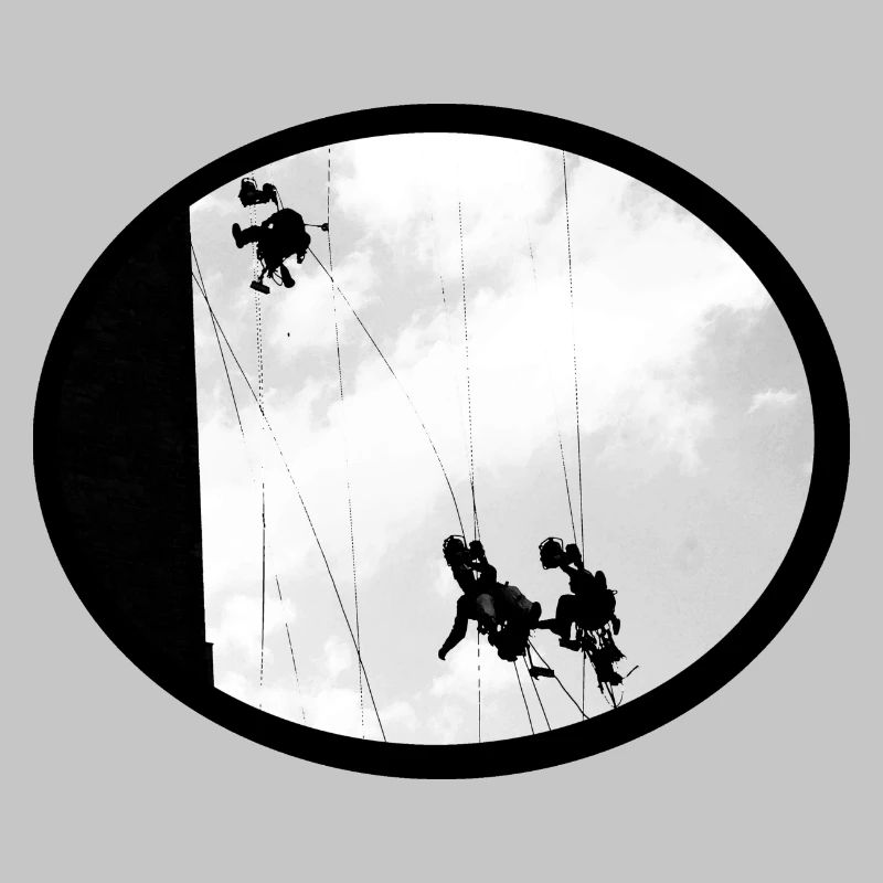 Window cleaner at lofty heights