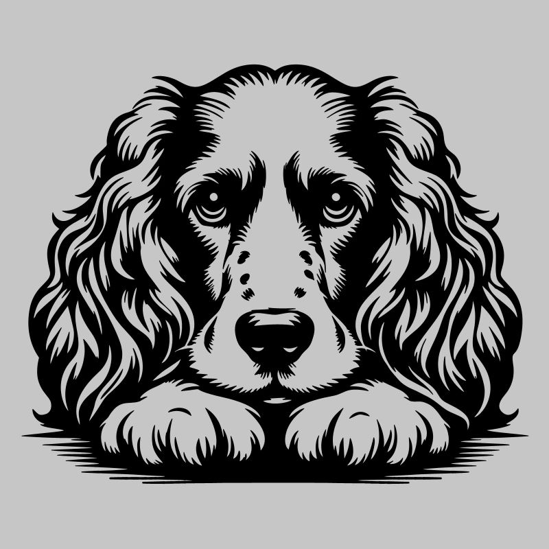 Cocker Spaniel Head with Paws