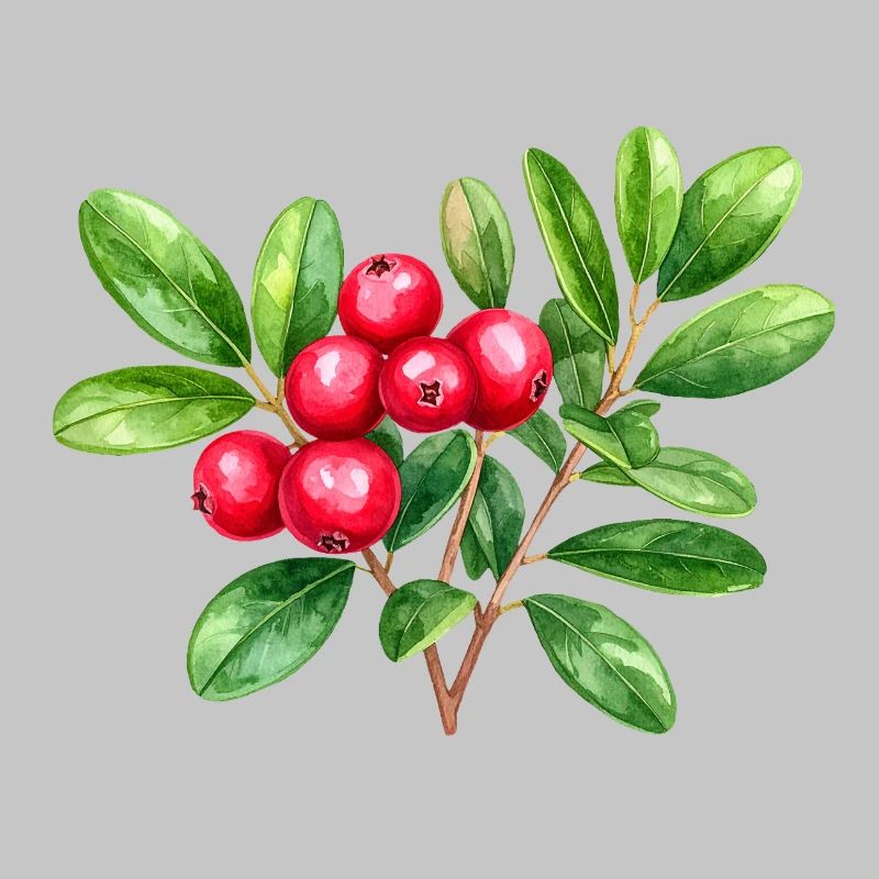 Preiselbeere – botanisches Aquarell