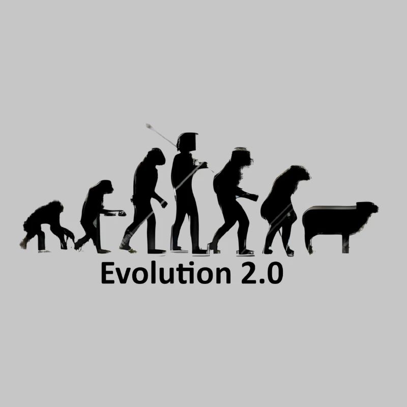 Evolution des Menschen in Silhouette