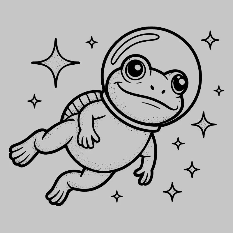 Frog in Space - Cool Astonomy Logo