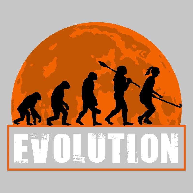 Silhouette du Coucher de Soleil de l’Évolution du Hockey sur gazon