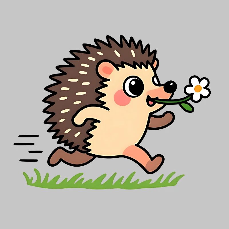 Igel mit einer Blume