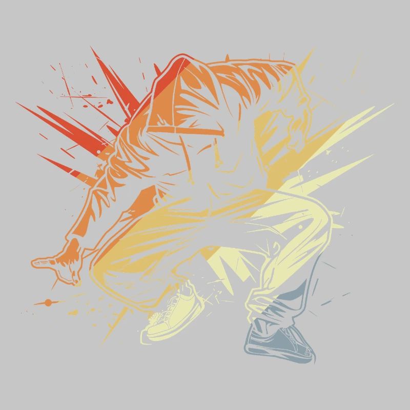 Breakdancer Drawing Vintage