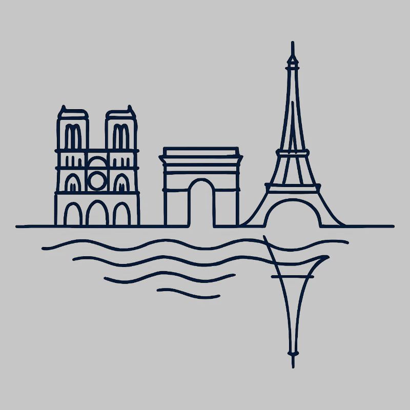 Paris Lines: Eiffel Tower and Arc de Triomphe