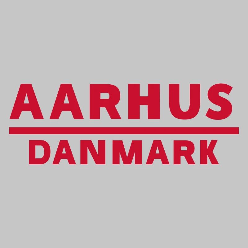 Aarhus Denmark Text logo in red