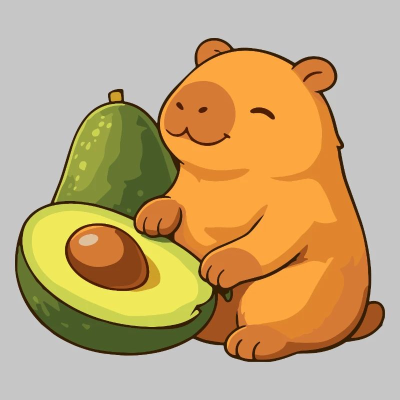 Capybara mit Avocado