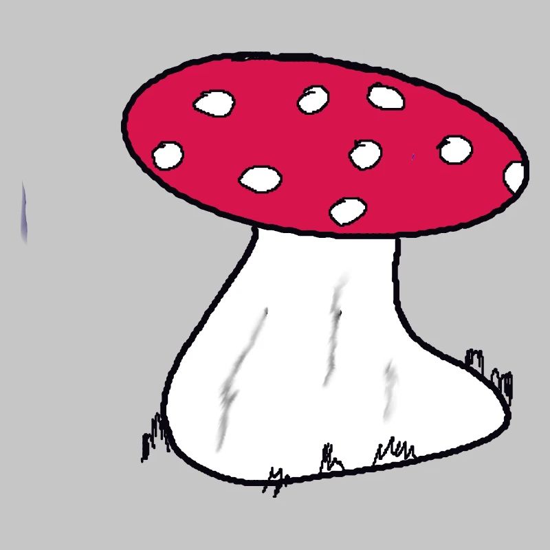 Red Toadstool Cartoon Pattern