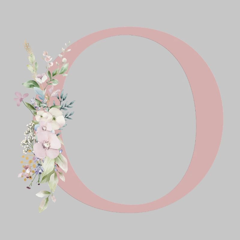 O Monogram, Floral, Customizable