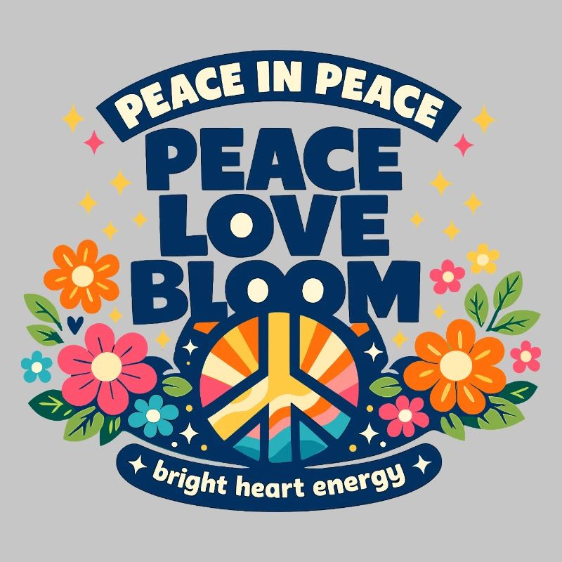 Peace Love Bloom Blumen Peace Boho Statement