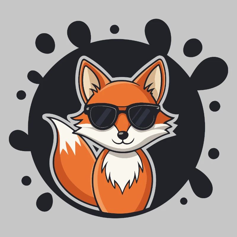 Chic fox sunglasses on black