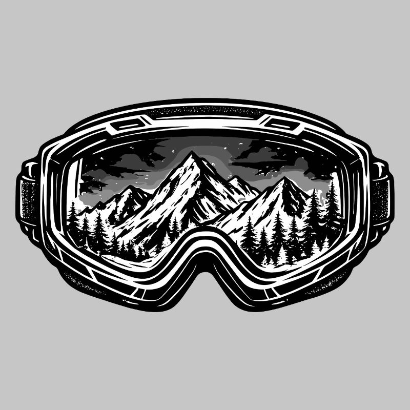 Mountains in ski goggle design