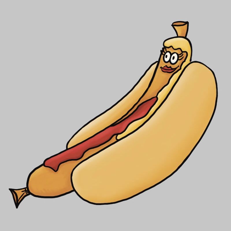 entspannte Bockwurst im Brötchen