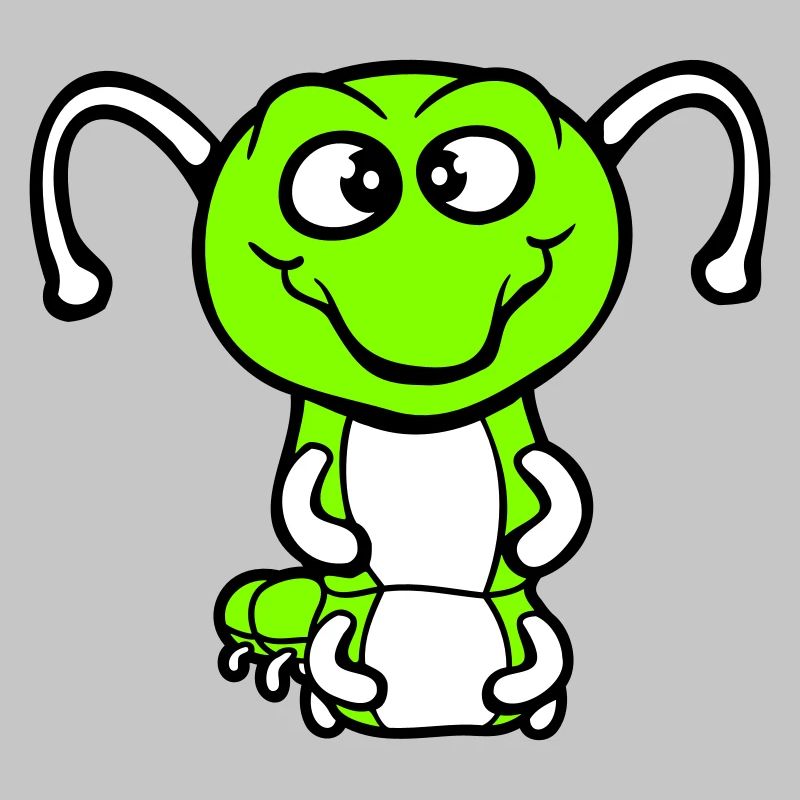 Chenille amicale douce et adorable sourit joyeuse bande dessinée