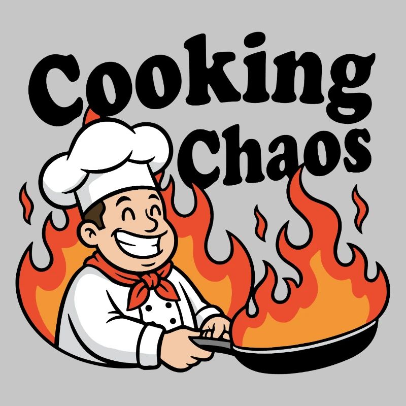Flammender Küchenchef Cartoon