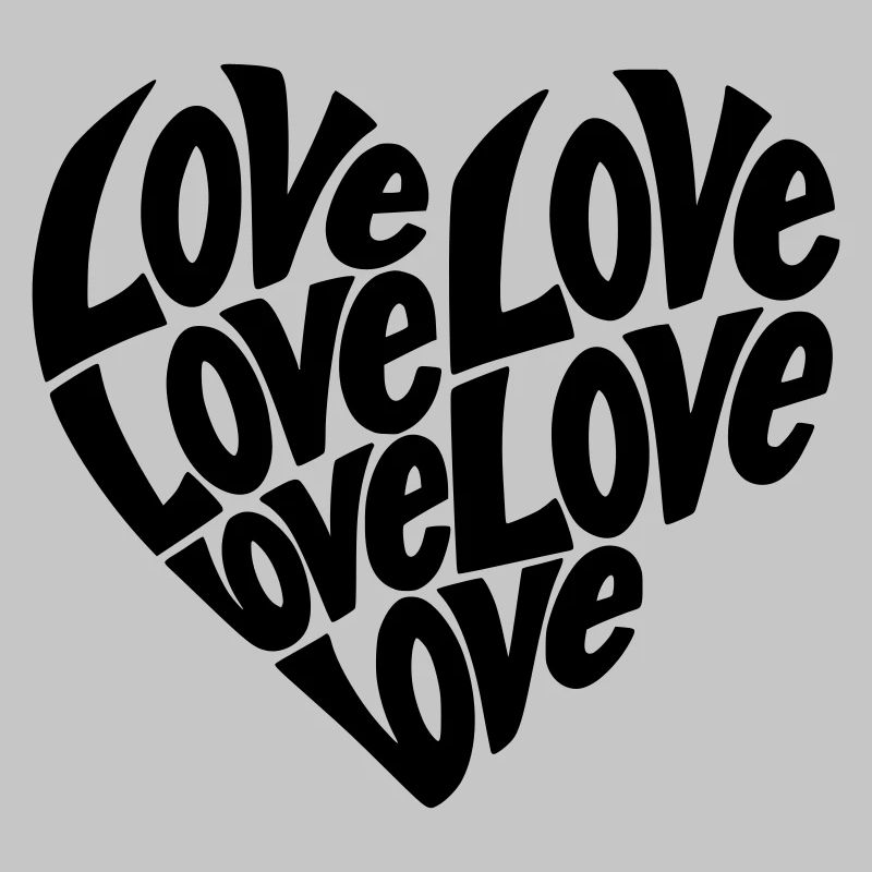 Typographie de forme de cœur d’amour - Variable de couleur