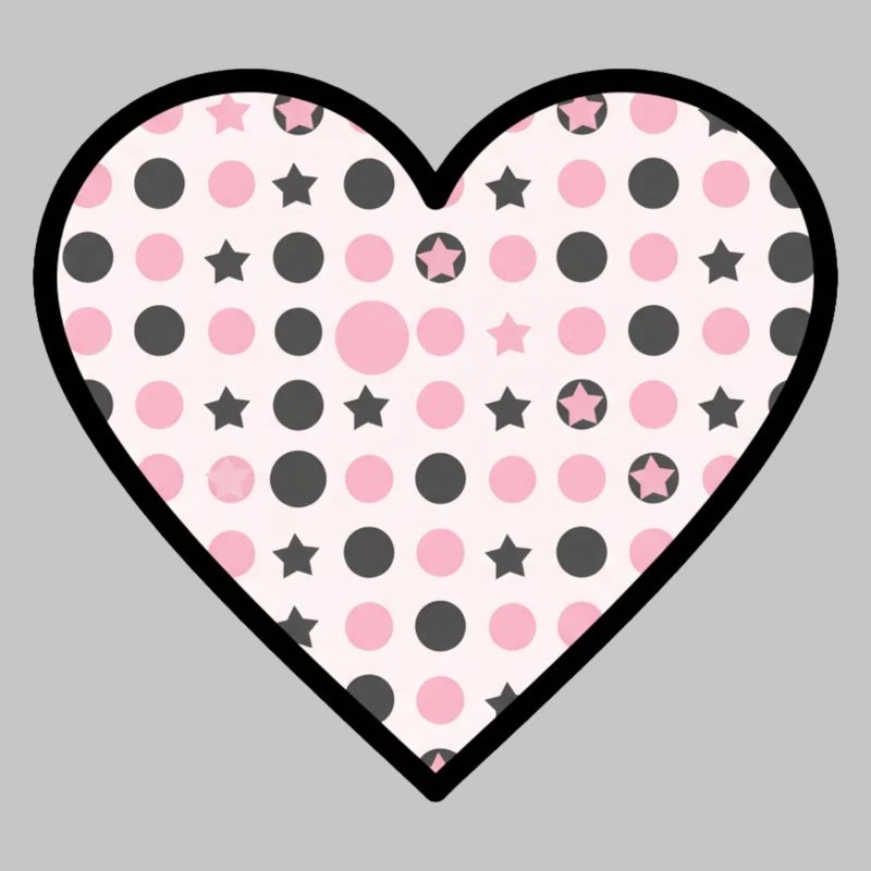 Heart Pattern Star Dots Cute Vector