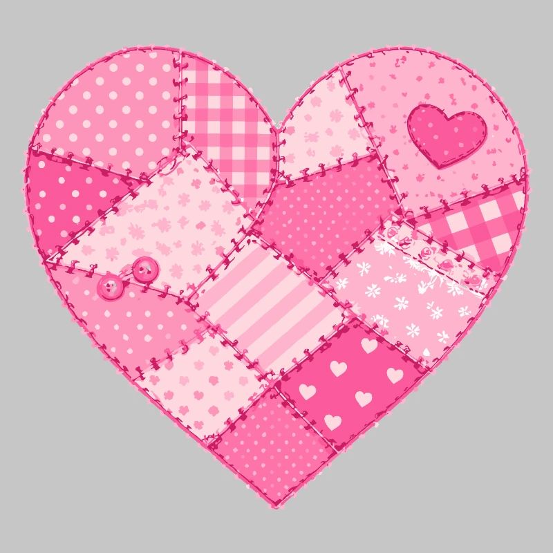 Patchwork-Herz in Rosa Quilt