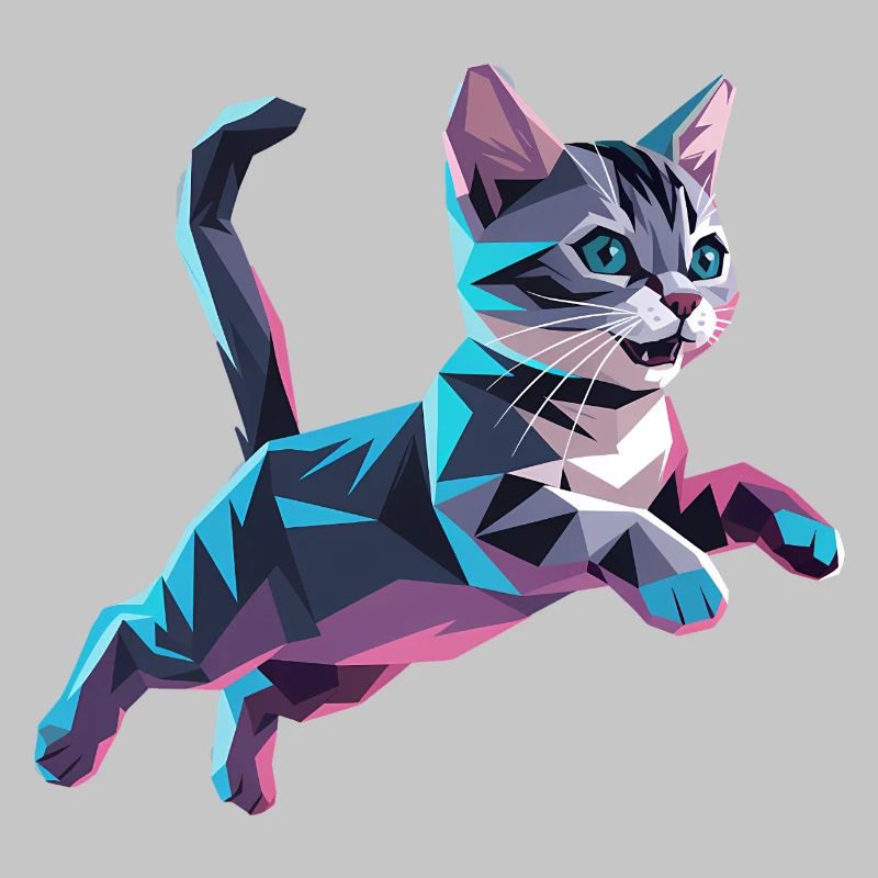 Kitten - Cool Low Poly Logo