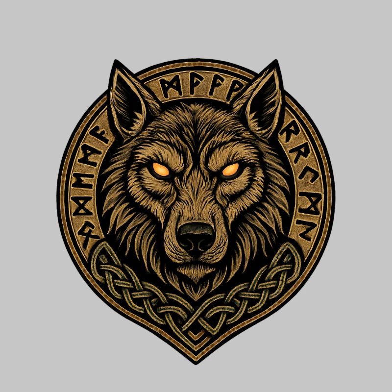 Wolf Medallion Runic Crest