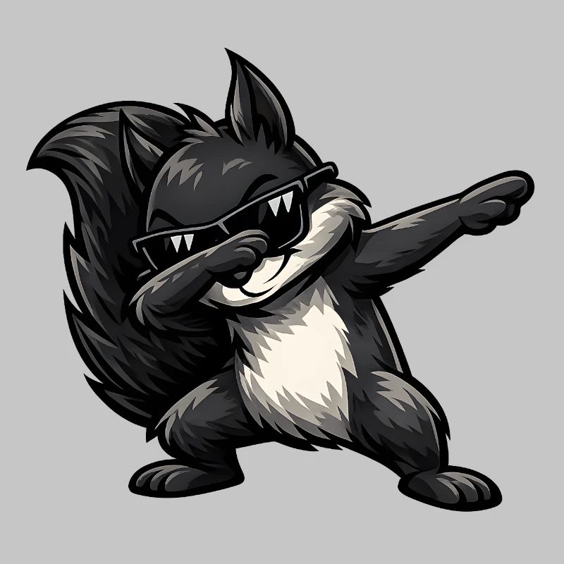 Dabbing Schwarzes Eichhörnchen
