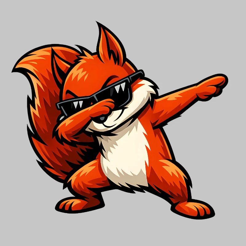 Dabbing Rotes Eichhörnchen
