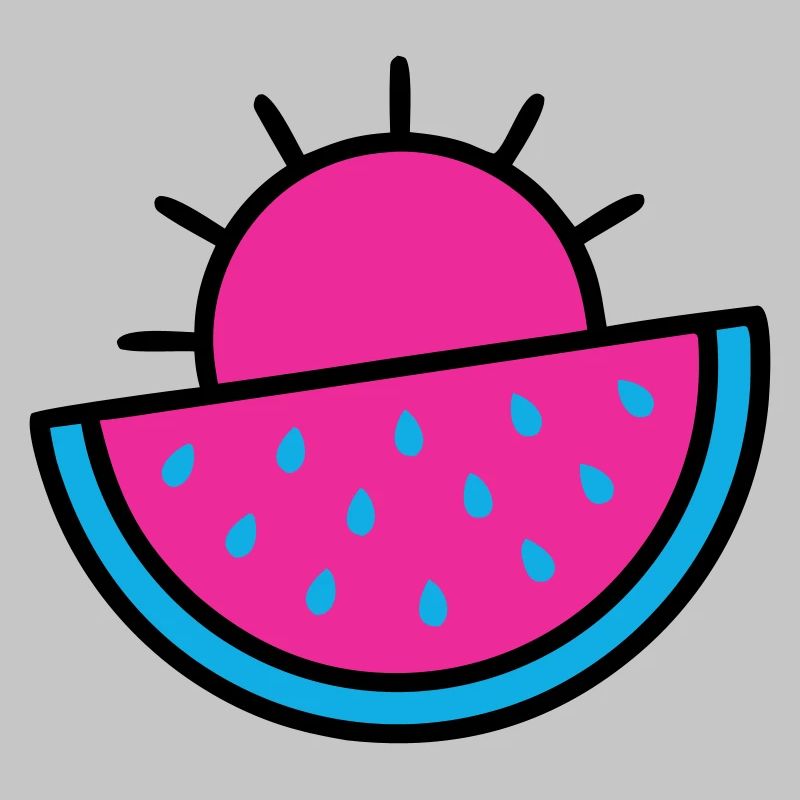 Wassermelone Sonne 90s Pop-Art