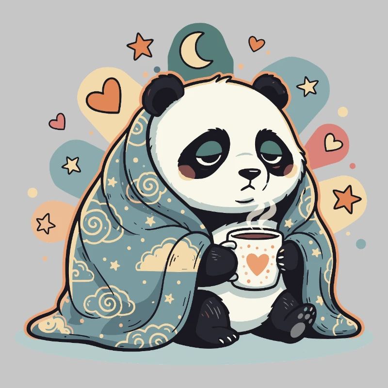 Cuddly panda under cloud cover