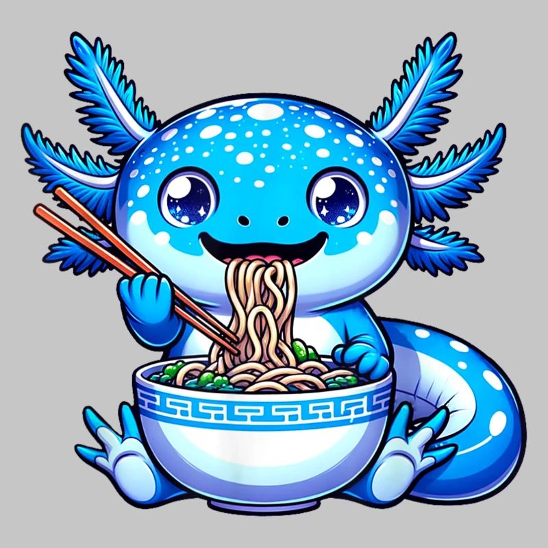 Blaue Nudeln Drachen Essstäbchen