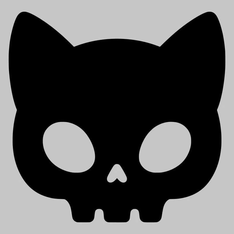 Cat Skull Silhouette | Cute Gothic Mask