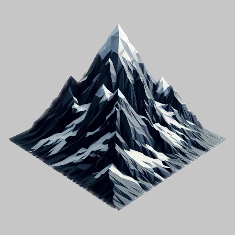 Ein Berg mit Schnee im Polygon-Stil