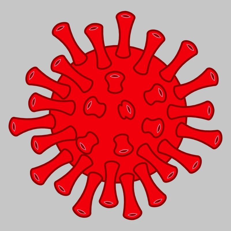 Red Covid molecule illustration