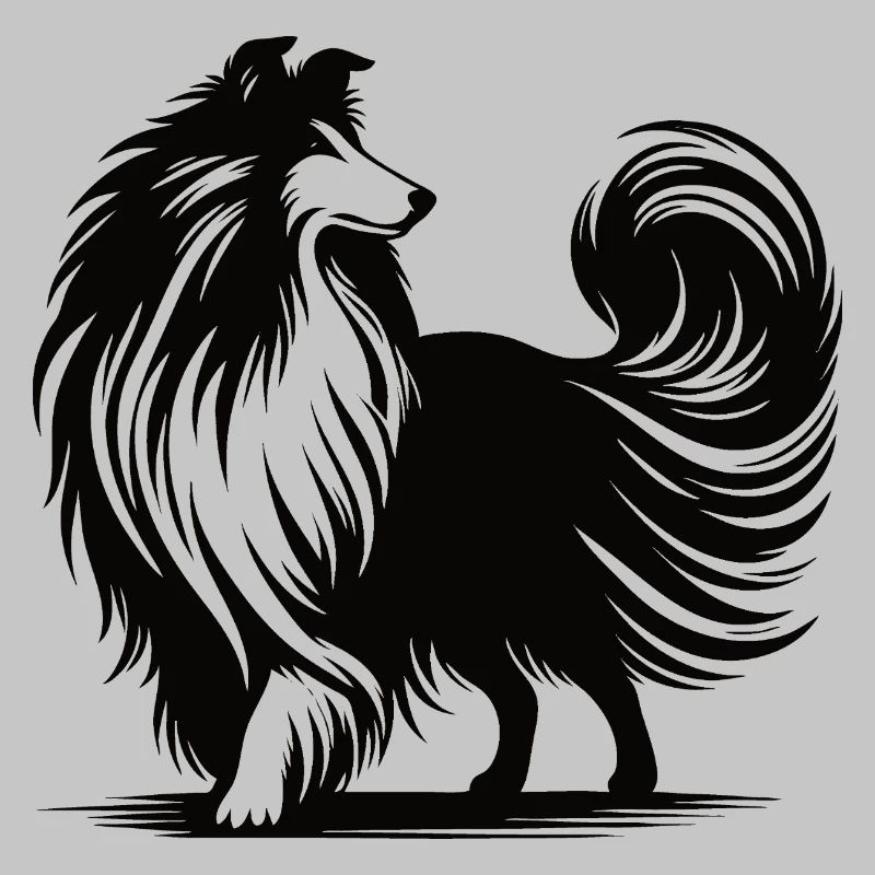 Conception de silhouette de colley cool