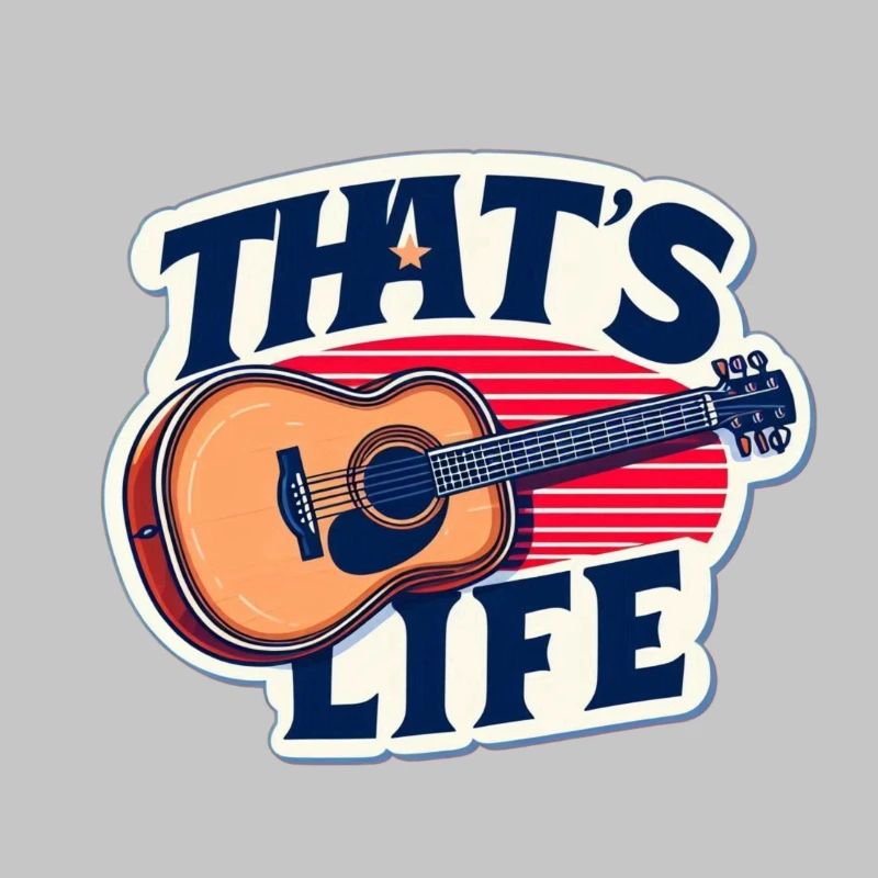 Lebendige Gitarre mit Slogan