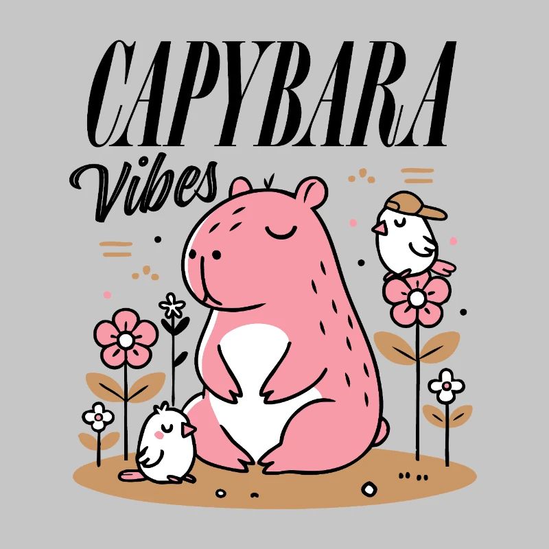 Entspanntes Capybara mit Freunden