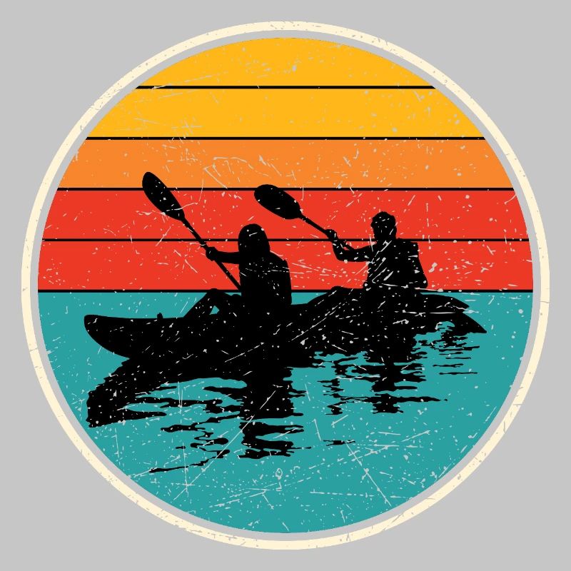 Sunset Kayak Duo Circle